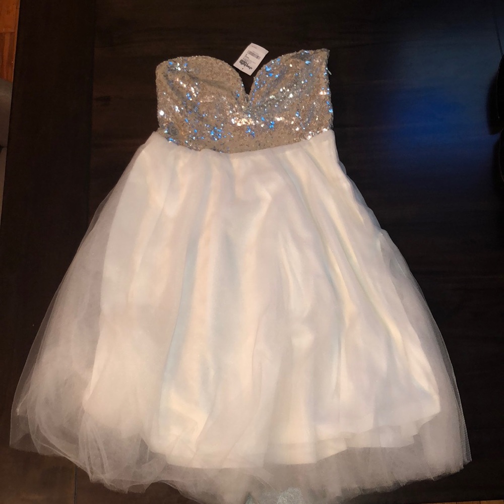 Sequined silver dress